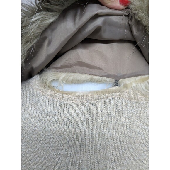Merona Shawl Cape Removable Faux Fur Neck Poncho Outer Shell Layer Look S/M - Picture 8 of 10